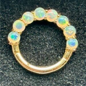 14kt and Australian opal clicker 9mm